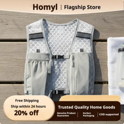 Homyl Lightweight Trail Running Hydration Vest Multiple Pockets Long-Distance Water Vest Adjustable Straps Hydration Backpack Breathable for Runners Cyclists Hikers Hiking