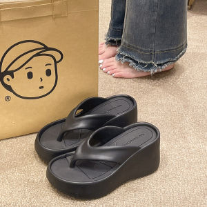 Korean fashion casual Wedge Sandals for women 8cm high heel sandals for women womens Beach sandals Slippers Flip flop Thick Bottom sandals
