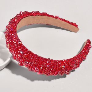 Baroque Fashion Colorful Full Rhinestones Headbands Luxury Shiny Padded Crystal Wedding Headband For Women Bride