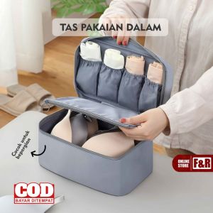 Tas Organizer Travel Pouch: Tempat Penyimpanan Pakaian Dalam Bra Celana Dalam Pembalut Serbaguna Traveling Bag Multifungsi Gaya Korea Bahan Kain