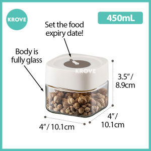 Premium Airtight Glass Food Storage Container Set Expiry Date Transparent Bottle Jar Kitchen Sealed Spices Sugar Salt Pepper Paprika Chili Soy Sauce Vinegar Jam Pot Durable Minimalist Leak Proof Organizer Preserve Cooking Baking Fridge Refrigerator