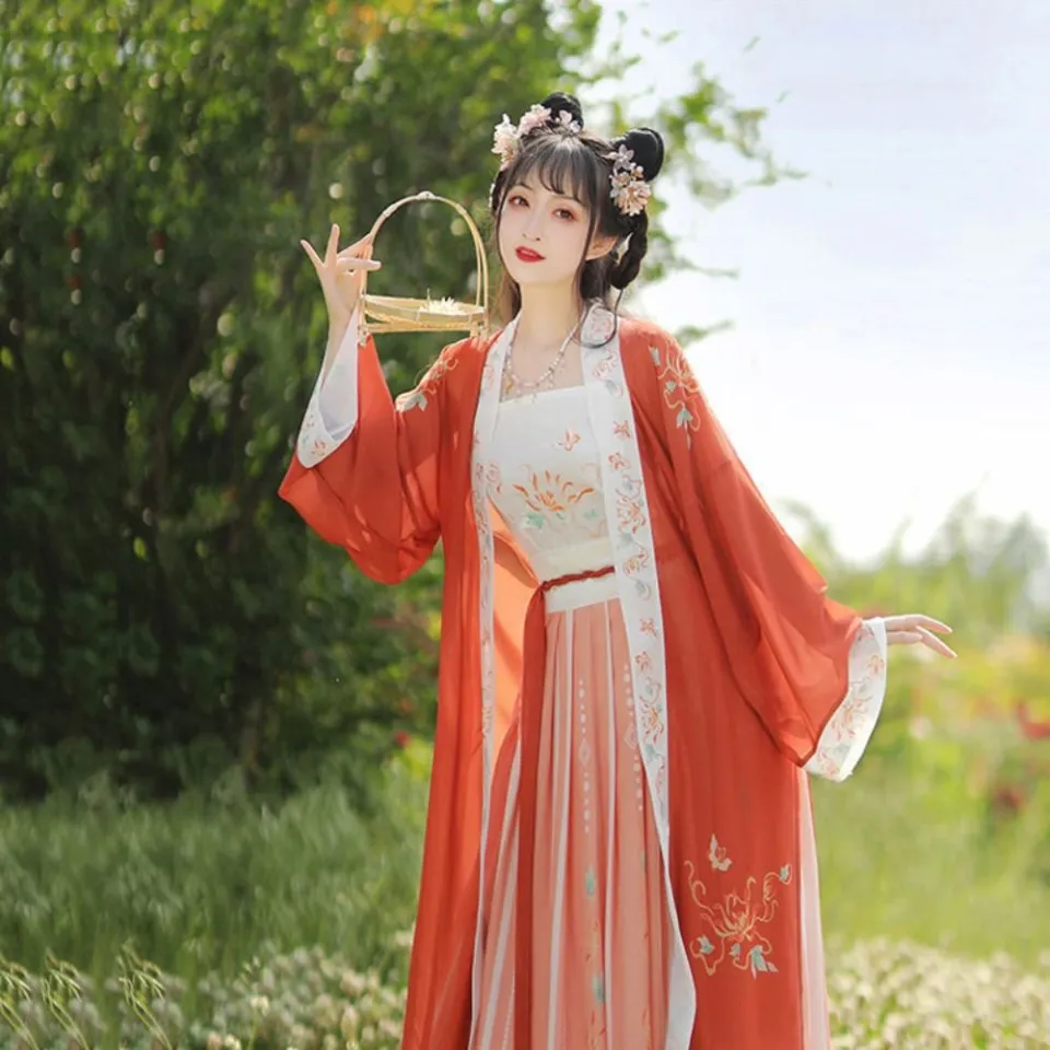 Trang phục cổ trang nữ màu hồng nhạt váy xòe - Hoài Giang shop