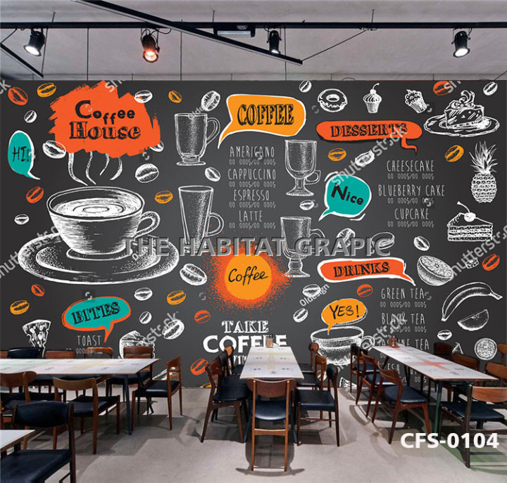 Wallpaper tema coffee shop _ wallpaper dinding coffee shop cafe
