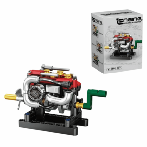 MING1996 Movable Engine Building Blocks DIY Mechanical Mini Engine Model Hands-on Creative Racing Engine Blocks Home Decor