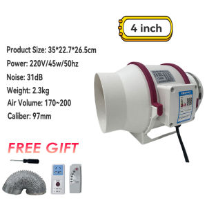 【Remote Control】Suction Window Fan Extractor Fan Bathroom Ventilate Kitchen Air Wall Ventilator Mountable Removal