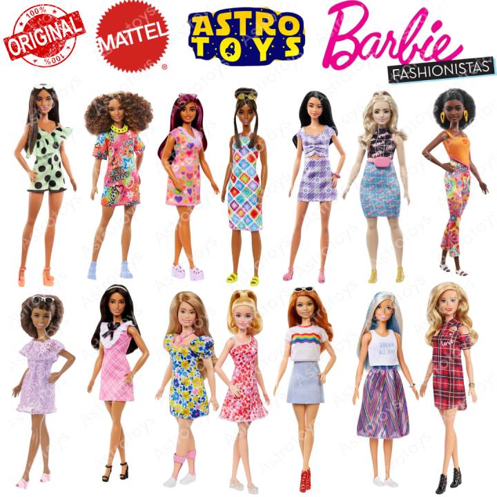 Mattel Barbie Fashionistas Doll Original Mainan Anak Perempuan
