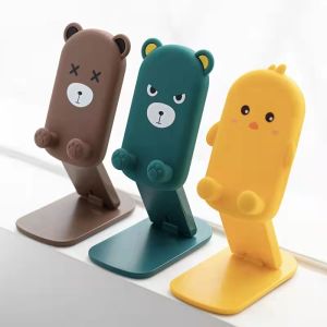 Cute Cartoon Bear Portable Cellphone Holder Mobile Phone Stand Foldable Lifting Cellphone Stand