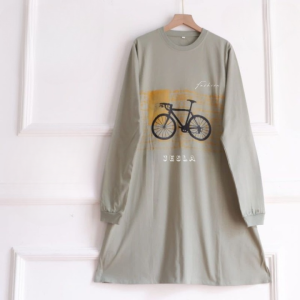 Tunik Wanita Lengan Panjang Gowes Tunik Bahan Kaos Katun Combed Apk Sablon Tunic Wanita Oversize Kekinian