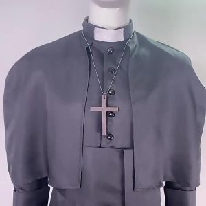 [ Spot Goods ] Solid Color Pastor cos Halloween priest costume medieval retro cosplay Clothing