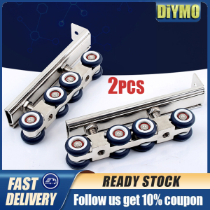 ️48/58mm/V/U/H 304 Stainless Steel Swivel Wheel 360° Rotational Sliding Gate Roller and Railing Set Heavy Duty and Railing Set Wheel For Swing Folding Turning Gates