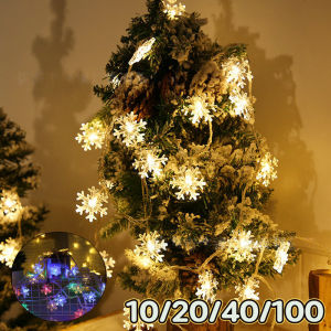 【ZestHaven】LED ไฟเกล็ดหิมะ ไฟตกแต่งห้อง คริสต์มาสตกแต่งสวนปาร์ตี้วันหยุด ไฟแคมป์ปิ้ง แต่งปีใหม่ 1.5/3/6/10m