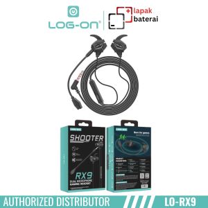 Earphone LOG ON RX9 Shooter Gaming Double Mic - Handsfree / Headset Original - 1 Tahun Garansi