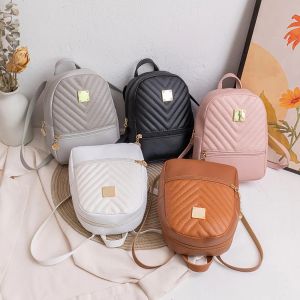 Women Girl Backpack Bag Leather Mini Small Lady Bag Casual Street Large Capacity Shoulders Bag