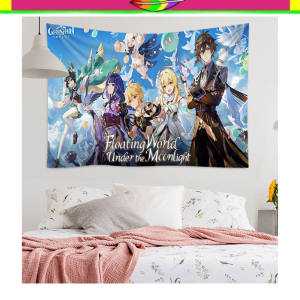 POSTER KAIN ANIME GENSHIN IMPACT HIASAN DINDING BACKGROUND BACK GROUND LATAR BELAKANG DEKORASI RUMAH TEMBOK DEKOR KAMAR RUANG TIDUR PINTU JENDELA KACA KAMAR ANAK ANAK BABY COWOK CEWEK KADO UNIK ULTAH ULANG TAHUN GENSHIN IMPACT LUCU