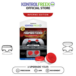 KontrolFreek Performance Thumbstick Inferno Edition Mid-rise and High-rise Concave ThumbGrip For PS4/PS5 Controller Red
