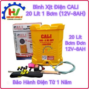 Bình xịt phun thuốc CALI 20L 1 Bơm chạy bằng điện (12V-8AH). Vỏ bình dày. Bảo hành chính hãng 1 năm