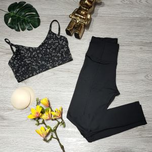 Bộ đồ tập gym yoga aerobic thể thao nữ bao gồm áo bra kèm mút và quần dài lưng cao chất liệu thun poly BINSPORTS BD211