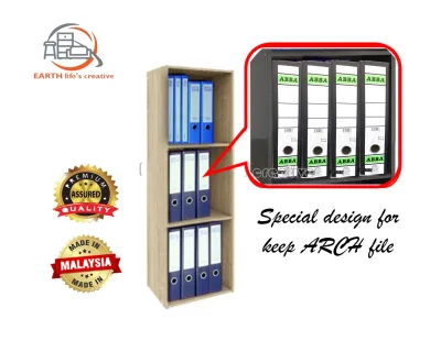 EARTH 3 Tiers Multi Purpose File Storage Cabinet/Large Color Box Storage Shelf Cabinet Rack/A4 File Storage Box - Ready Stock