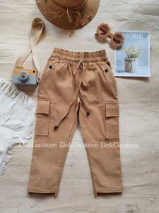 Celana cargo anak perempuan Korean style 3-13 tahun katun strech
