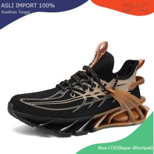 Prelesty COD Sepatu Springblade Sneakers Pria Running Shoes Lari Casual Fashion Olahraga Fitness Keren Anti Slip Karet Lentur Kekinian 342