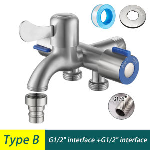 【JOMO】COD 304 Stainless Steel Three Tap Multifunctional Faucet Three Way Tap Washing Machine Silver Faucet Balcony Mop Pool Faucet