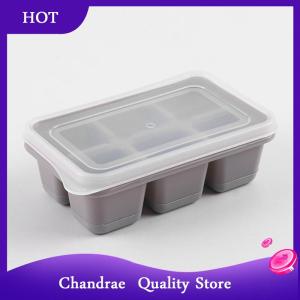 [Chandrae] เครื่องทำก้อนน้ำแข็ง6ช่องแม่พิมพ์ซิลิโคนไม่มีฝาปิดถอดได้แม่พิมพ์น้ำแข็งก้อนน้ำแข็งแม่พิมพ์สำหรับใช้ในครัว
