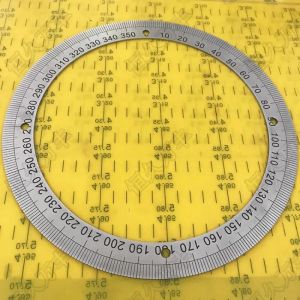 Hanson8 Diameter:250mm Inner D:200mm Thickness:2mm 360 Degree Disc Mechanical Fittings Angle Measuring Ruler Positioning Hole Dial T6H1N