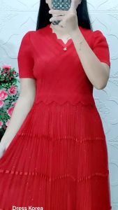 Dress Korea Plisket Import Premium Real Picture