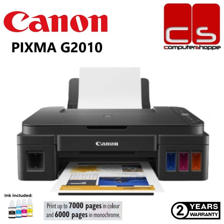 Canon Pixma G2010 Refillable Ink Tank All In One Inkjet Printer Lazada 6524