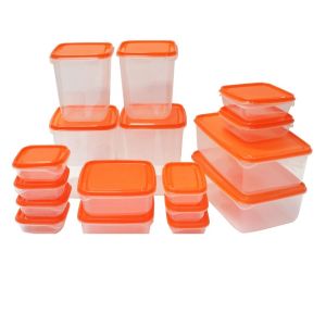 Toples Plastik Tempat Penyimpanan Makanan 17pcs Kontainer Kotak Kue Kedap Udara BPA Free