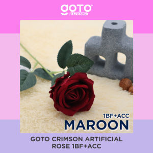 Goto Crimson Bunga Hias Mawar Teratai Buket Artificial Flower Plastik
