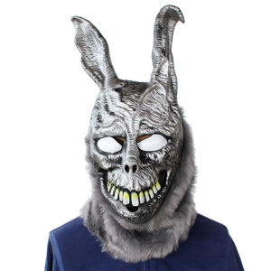 ตลก Donnie Darko Frank กระต่ายกระต่ายหน้ากากน้ำยางและขนฮาโลวีนเครื่องแต่งกายสัตว์หน้ากากพรรคคอสเพลย์ชุดอุปกรณ์ประกอบฉากผู้ใหญ่