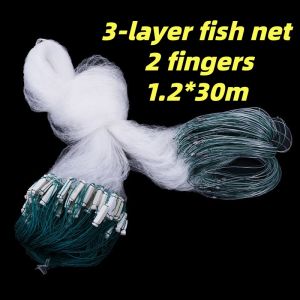 3-Layers Thickened Fish Net Floating Net Sticky Net Fishing Net Portable Trap Fish Ready To Use