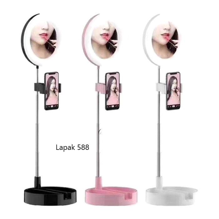 G3 Ring Light With Mirror Phone Holder Led Lamp For Makeup Live