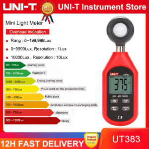 【Shipped from the Philippines】UNI-T UT383 Mini Light Meter 0~199999 Digital Luxmeter Photographic Illuminance Meter Lux Max Min Illuminometers FC Lightmeter Digital Light Meter Mini illuminance Meter Lux Meter Luminometer Photometer
