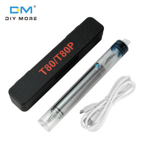 Diymore เครื่องเชื่อมเหล็กอัฉริยะแบบพกพาไฟฟ้ากระแสตรง9-20V 18-100W เครื่องมือซ่อมการเชื่อมกลางแจ้งแบบชาร์จไฟได้ปากกาบัดกรีอินเทอร์เฟซ Type-C 80-450 °C
