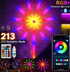 Smart Firework Led Lights Christmas RGB Dream Color LED Lights with APP & Remote Control Music Sound Sync For Bedroom Party Festival  Halloween Christmas In/Outdoor Decorations