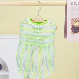 DY Loving Summer Dog Gauze Dress Silky Band Shihtzu Sleeveless Skirt Mesh Cool Transparent Poodle Dress