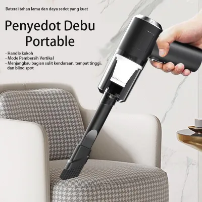 Vacuum Cleaner Portable Mini Penghisap Debu Multifungsi Baterai Tahan lama Daya Sedot Tinggi 35 L/min Vakum Penyedot Debu Nosel 3 In 1 USB Charger Type C