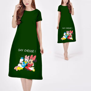 LONG DRES LENGAN PENDEK (GAMBAR MOTIF: CHEETAH TIGER) - Long Dress Wanita 2023 - Bahan Spandex - Lingkar Dada 112 CM - Panjang 90 CM - Ukuran XL