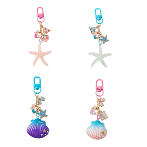 Creative Keychain Shell Car Key Rings Starfishes Key Chain Bag Charm Backpack Pendant Accessories