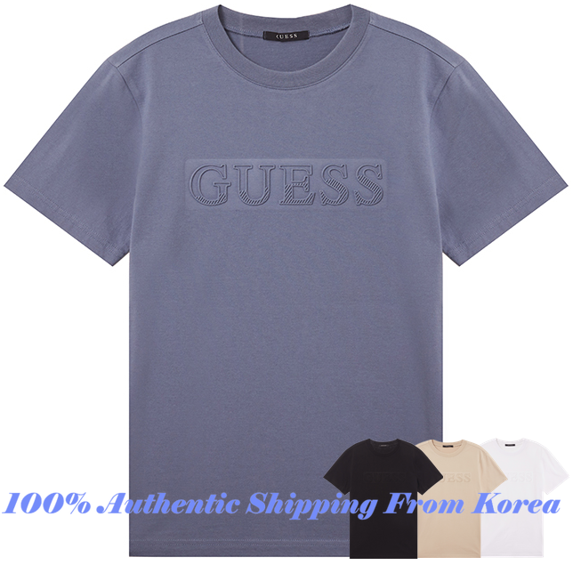 GUESS KOREA 22SS Unisex Variation Guess Embo Short Sleeve Tee Lazada Singapore