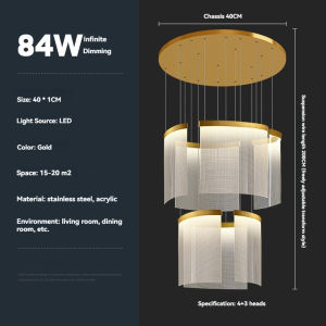 【Warranty】Luxury villa chandelier apartment staircase chandelier Nordic LED lighting Simple living room lamp Modern bedroom decorative light