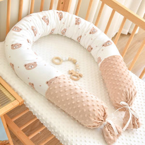Multifunctional Cotton Crib Bumper Safety Guard Rail Fence Removable Cylindrical Baby Long Pillow