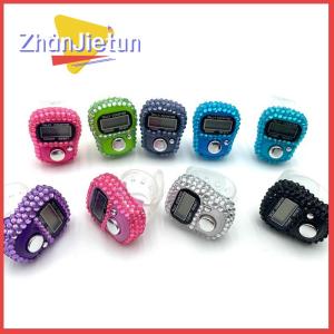 zhanjietun เครื่องนับนิ้วอิเล็กทรอนิกส์แบบแหวนนิ้วแบบกดหน้าจอดิจิตอลแบบพกพารีเซ็ตได้เคาน์เตอร์กอล์ฟอุปกรณ์เสริมการอธิษฐาน