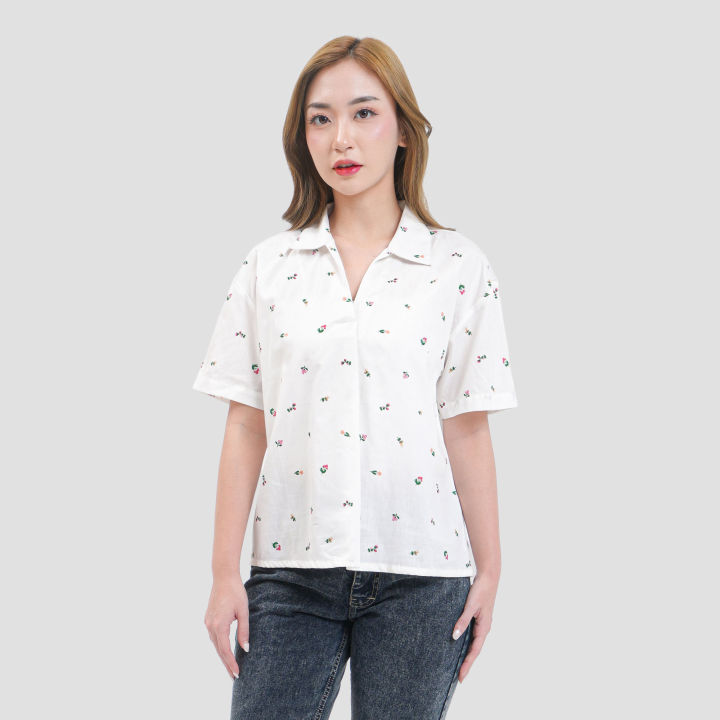 MxM Stripes Kemeja Lengan Pendek Wanita 123884825