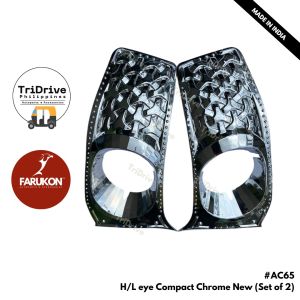 Bajaj RE Chrome Accessory Headlight Cover (Small/Big) & Upper Eye Cover - SET OF 2pcs.