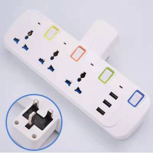 SG Universal Extension household multi-function plug 10A with USB socket multi-hole panel wireless plug converter Fast Charging Power Socket UK Plug/2M Cord Universal Socket Power Adapter with 6 AC Sockets + 6 USB Ports Charger
