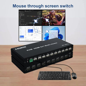 4k 8X1 KVM HDMI Quad Multi Screen Multiviewer 8 Port USB HDMI Multivisor Seamless Switch Segmentacion Support Mouse Through Keyboard Sync
