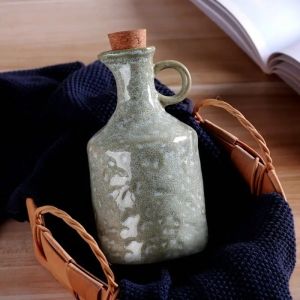 GAOSU Vintage Nordic Style Oil Pot 400ml Ceramic Vinegar Pot Practical Irregular Soy Sauce Bottle Kitchen